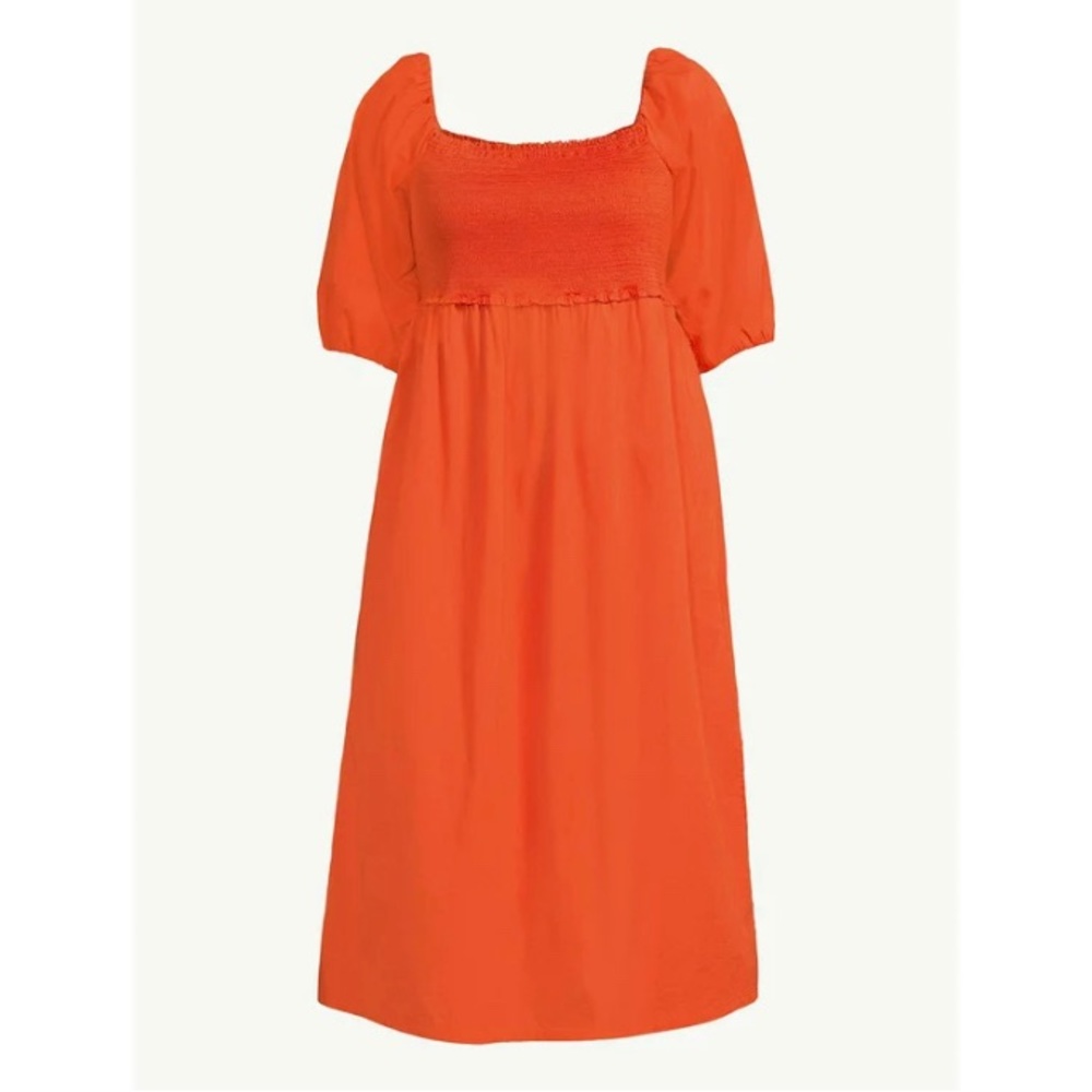 Smocked organic cotton dress